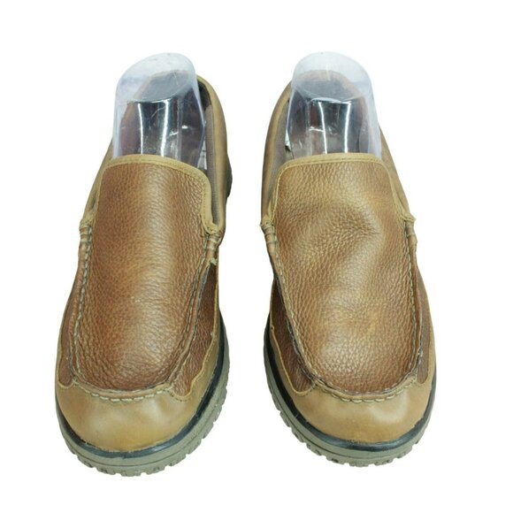 LL Bean All Week Brown Leather Shearling Lined Moccasin Slippers Size 9 M - Picture 5 of 9